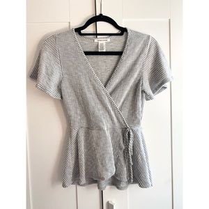 Color To The Wind wrap peplum top